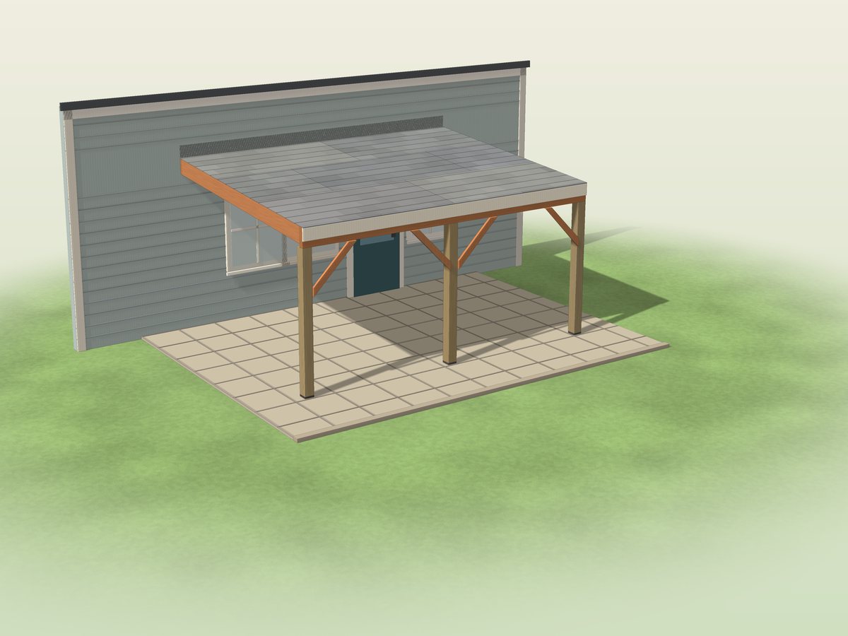 Model view of the freestanding patio cover